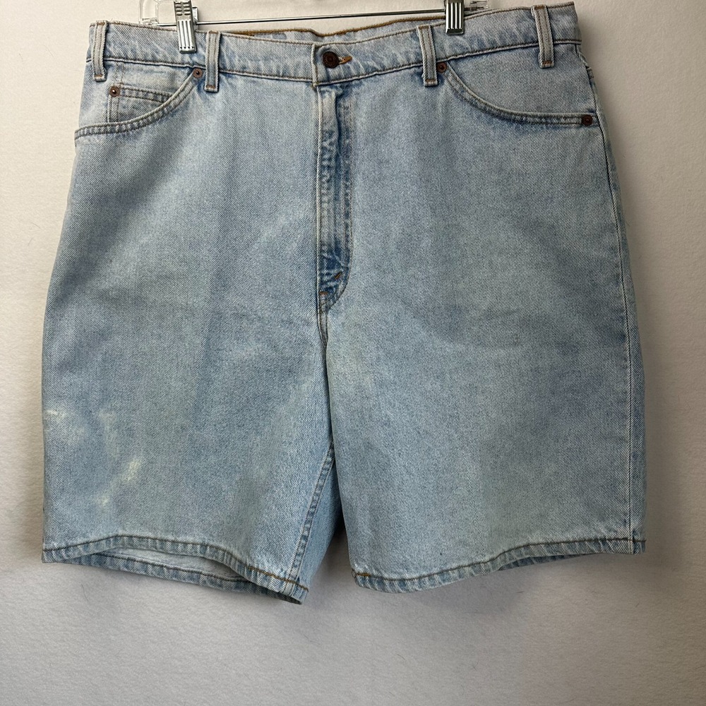 Vtg Levis 550 Orange Tab Relaxed Fit Denim Shorts Mens 40 Light Wash 9 Inseam